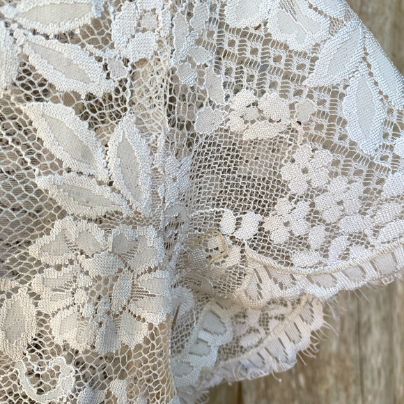 Crème lace Anne Taylor sheer button up boho top music festival summer - Picture 6 of 7